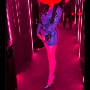 Fashion nova METALLIC DRESS ELECTRIC BLUE  SIZE XS LIKE NEW